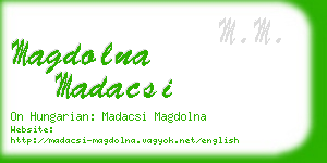 magdolna madacsi business card